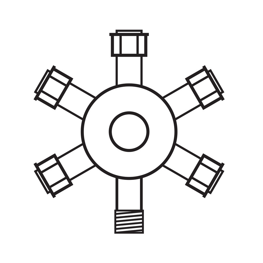 Разветвитель кольцо Glos 1 вход/5 выходов