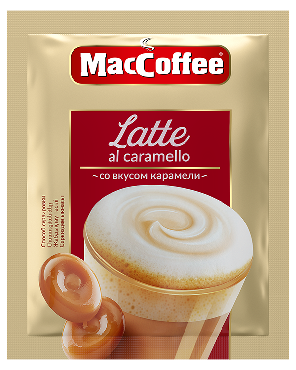 Напиток кофейный MacCoffee Latte карамель порционный (22г x 20шт), 440г
