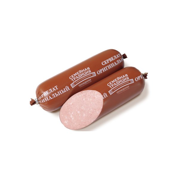 Колбаса Семейная традиция Сервелат Оригинальный полукопченая, ~600г