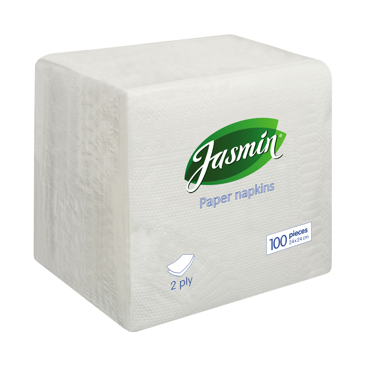 Салфетки бумажные Jasmin 2 слоя 24x24см, 100шт