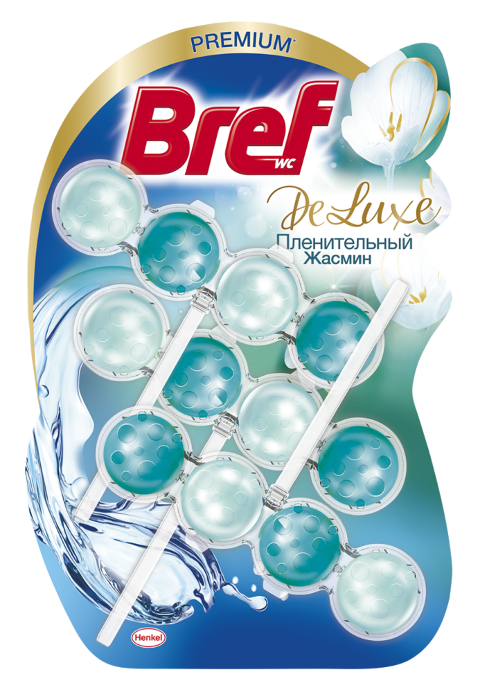 Туалетный блок Bref DeLuxe Пленительный жасмин 50 г x 3 шт