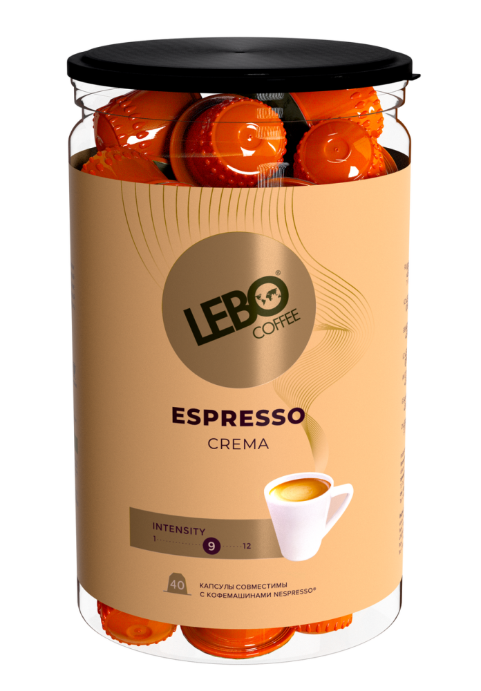 Кофе Lebo Espresso Crema для кофемашин 40 шт, 220г