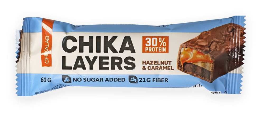Батончик Chikalab Chika Layers Лесной орех с карамелью, 60г