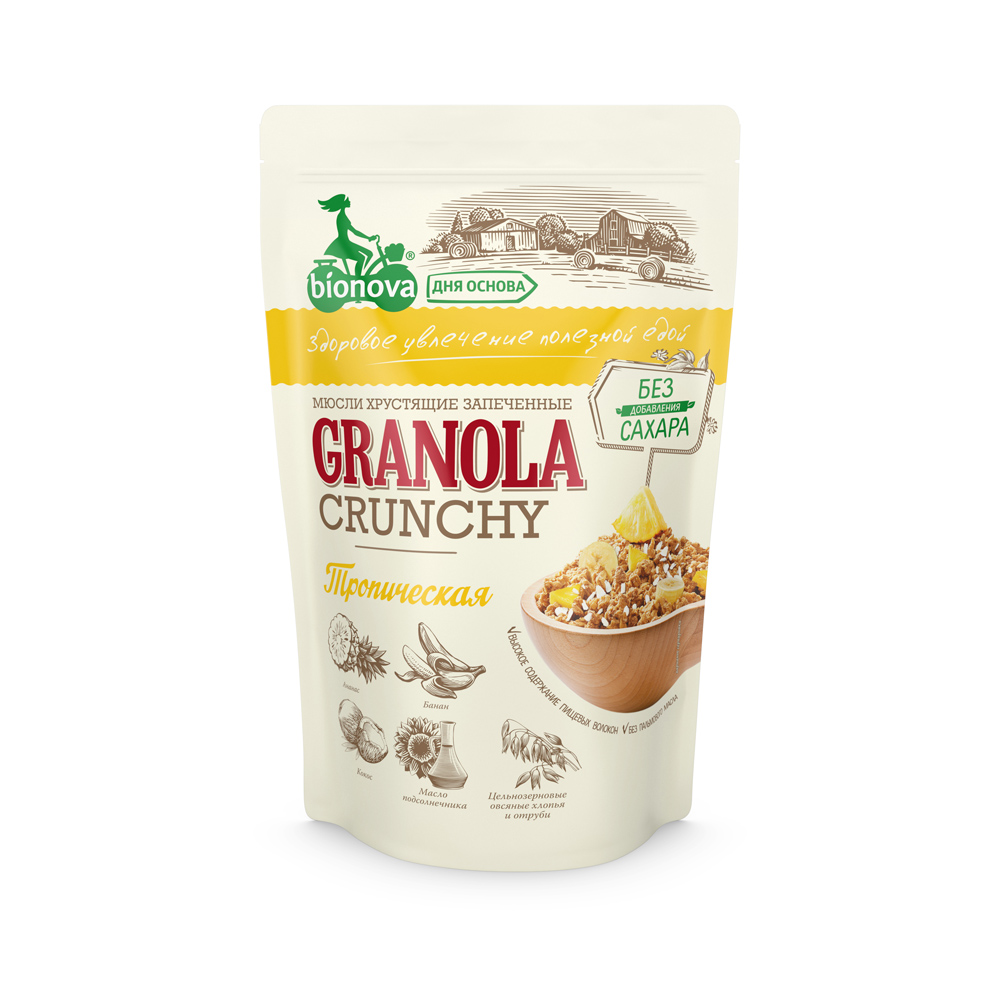 Мюсли Bionova хрустящие запеченные тропические 400 г