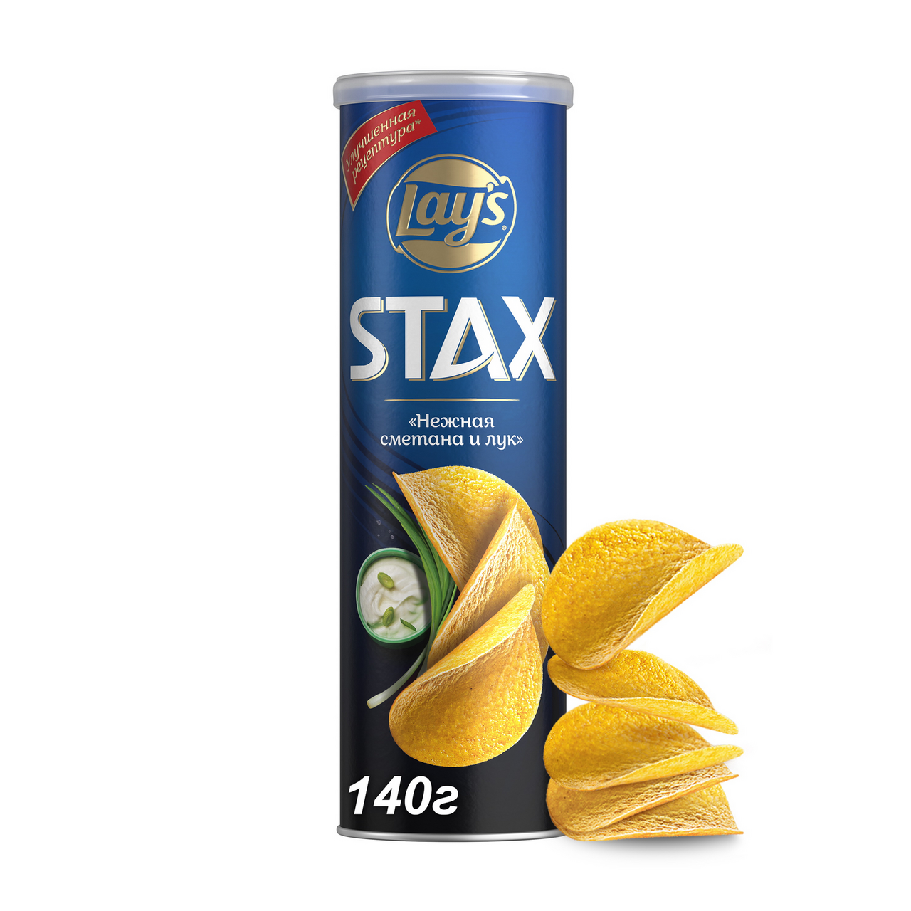 Чипсы картофельные Lays Stax Сметана и лук 140 г