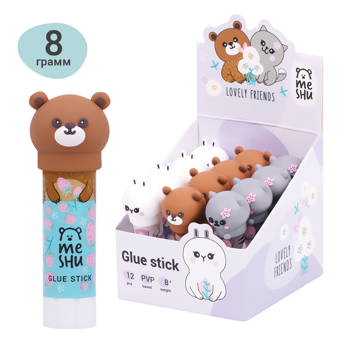 КЛЕЙ-КАРАНДАШ ANIMALS 8Г MESHU