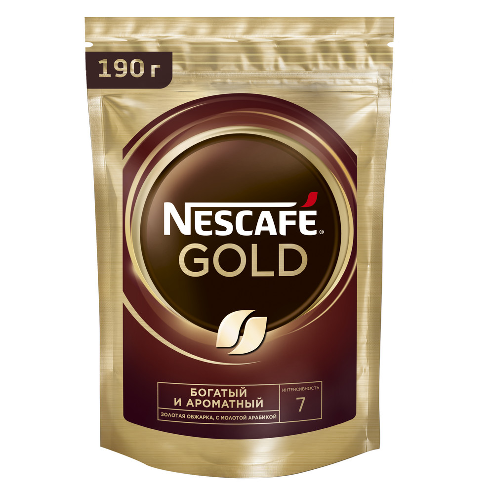 Кофе Nescafe Gold растворимый, 190г