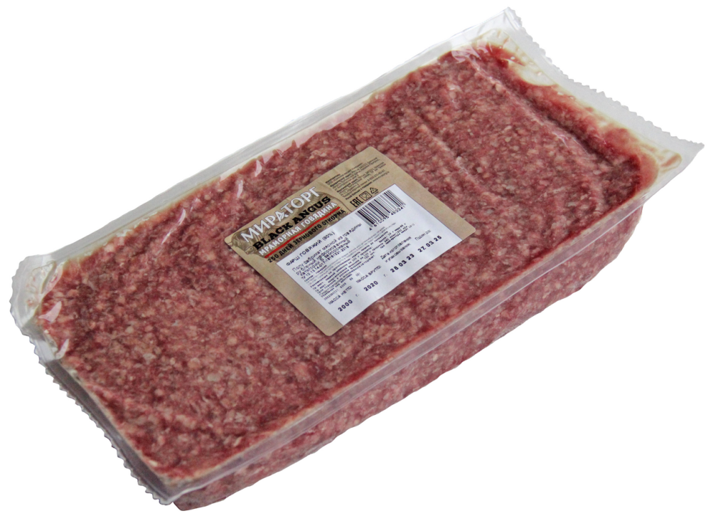 Фарш Мираторг говяжий плотность охлажденный 80%, 2кг