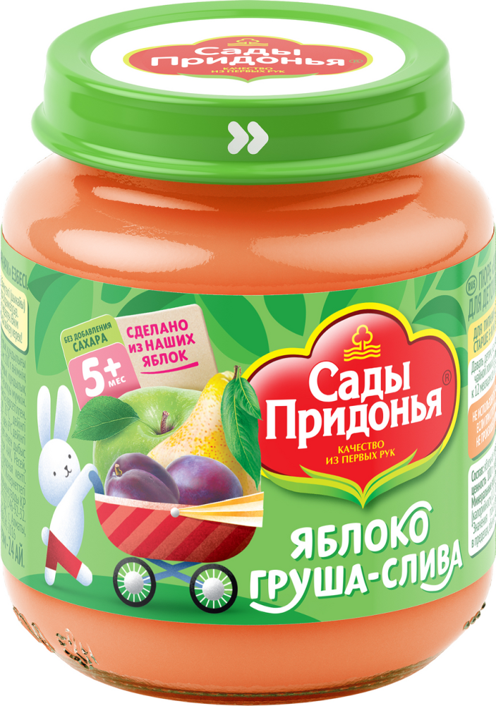 Пюре Сады Придонья яблоко-груша-слива, 120г