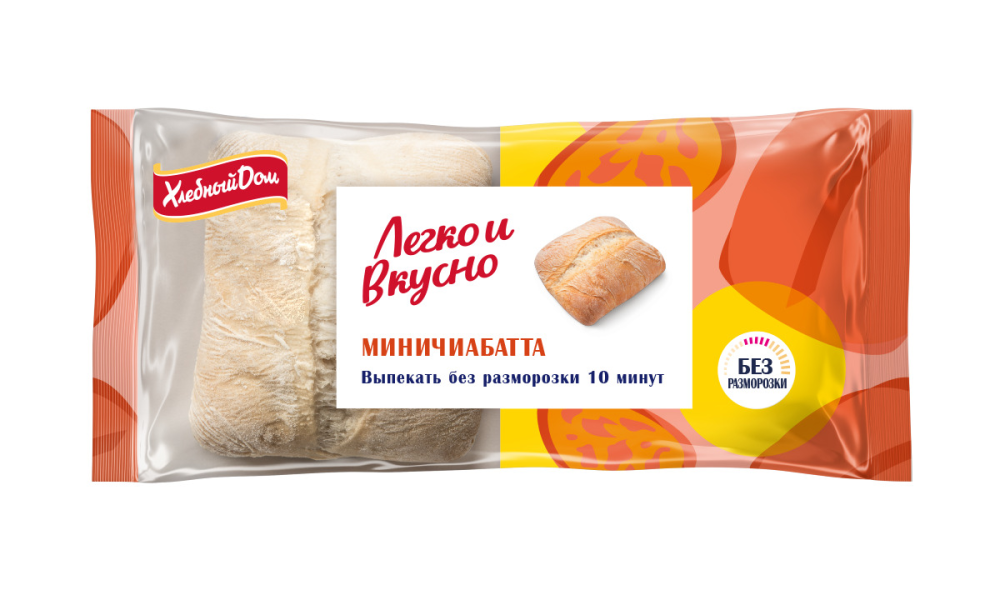 Миничиабатта Хлебный дом замороженная (100г x 2шт), 200г