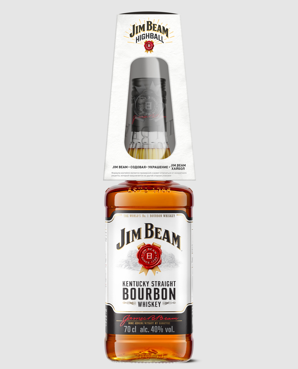 Виски Jim Beam Bourbon White Label, 0.7л