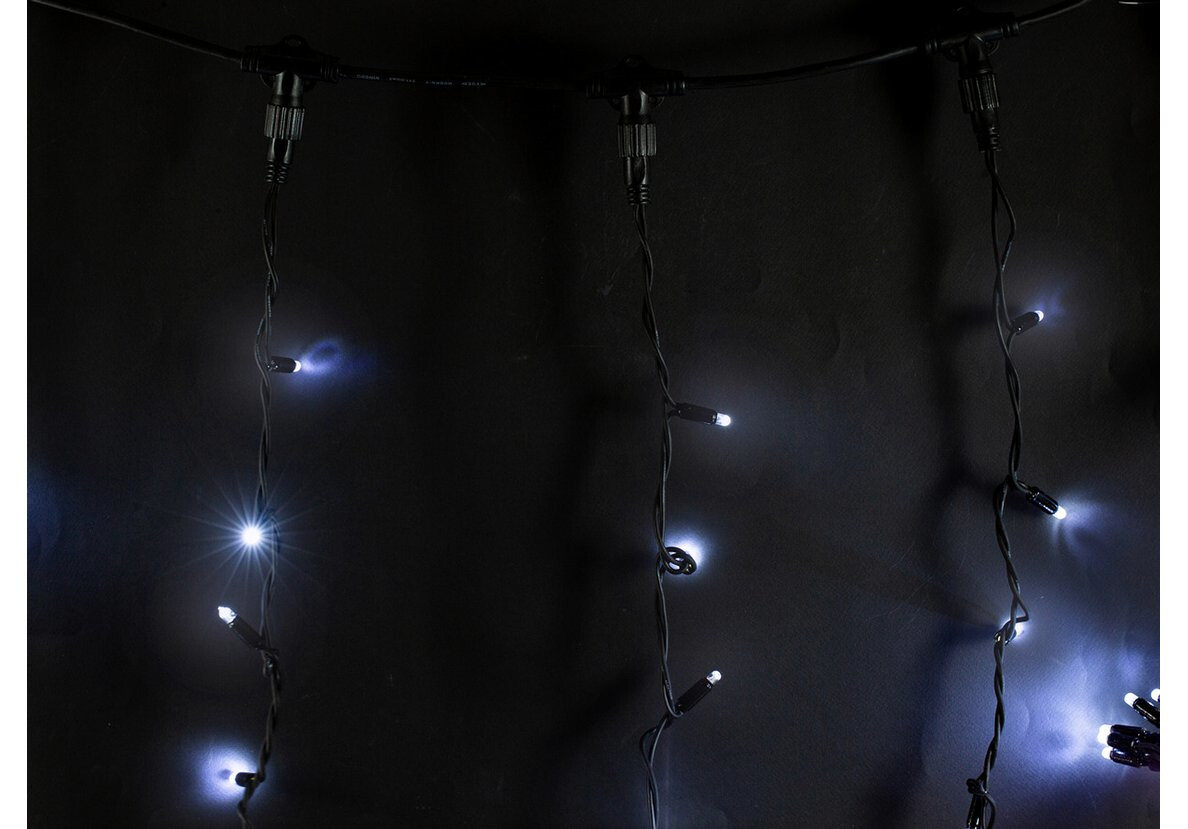 Гирлянда Glos сосульки холодный белый 100Led, 2 х 1м