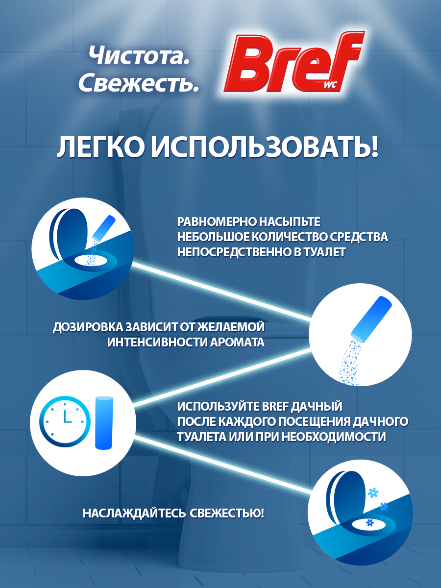Средство дезодорирующее Bref WC Дачный 450 г