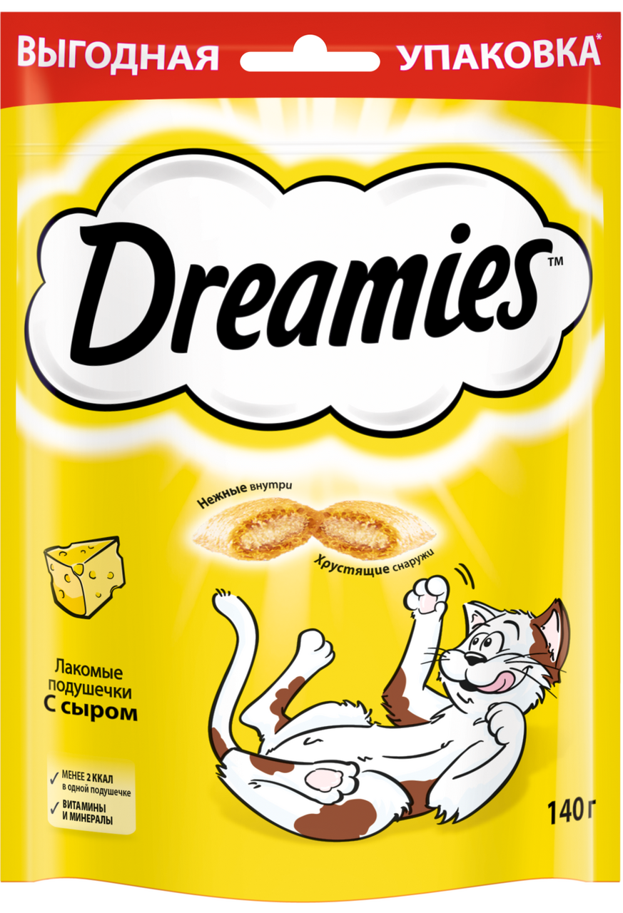 Лакомство Dreamies подушечки с сыром для кошек 140 г