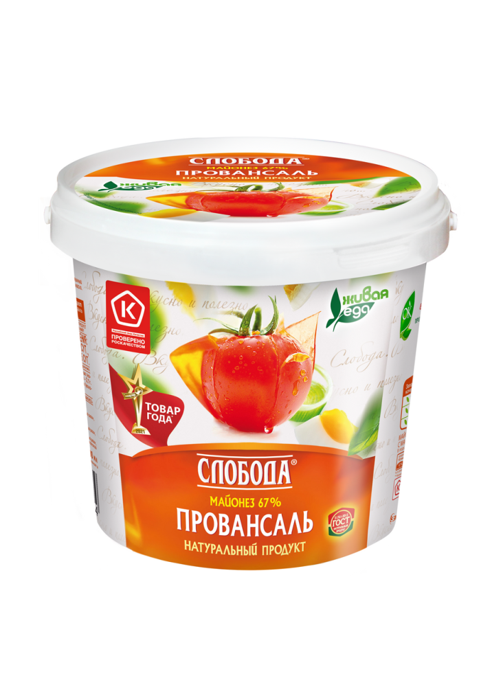 Майонез Слобода провансаль 67%, 900мл