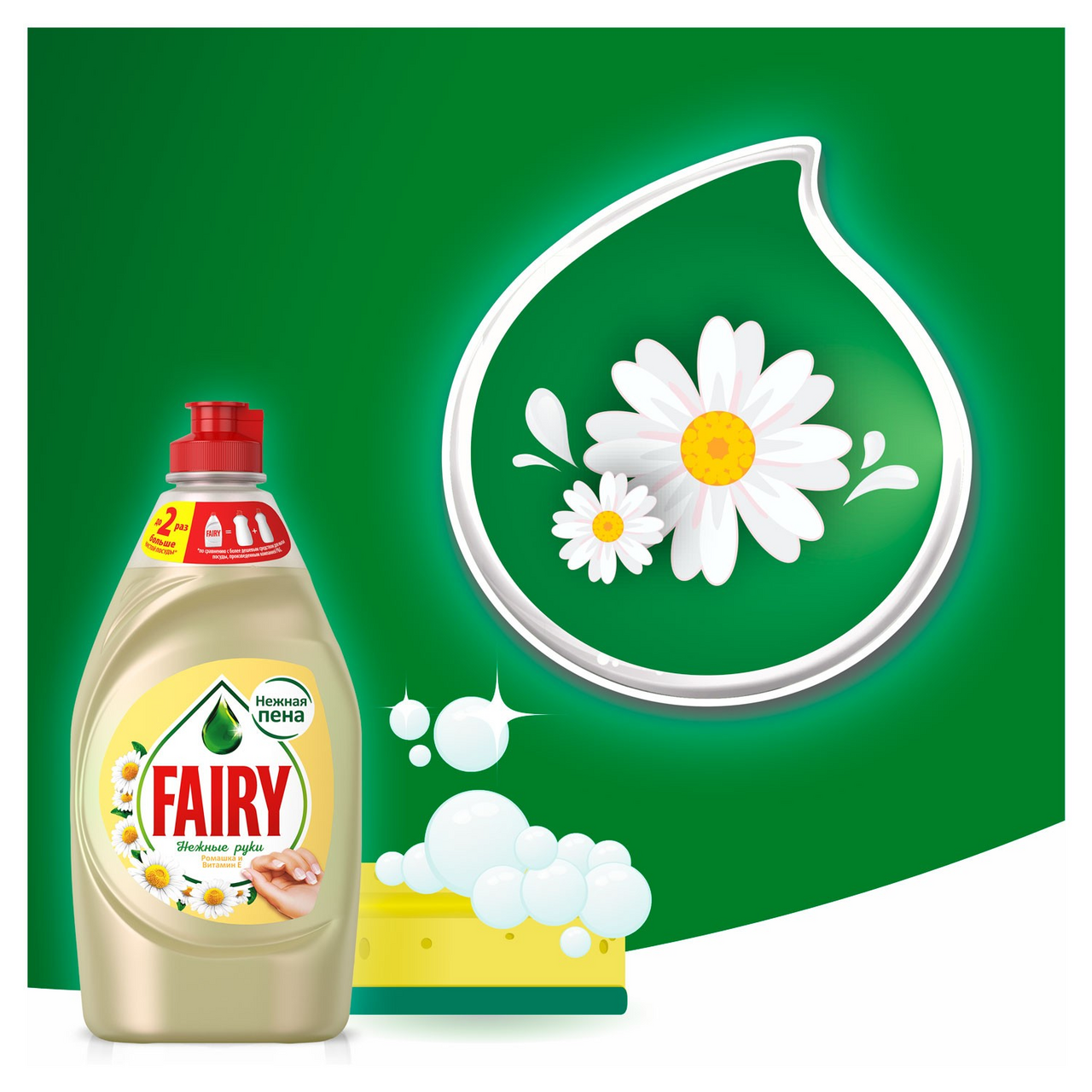 Средство для мытья посуды Fairy Ромашка и витамин Е 900 мл