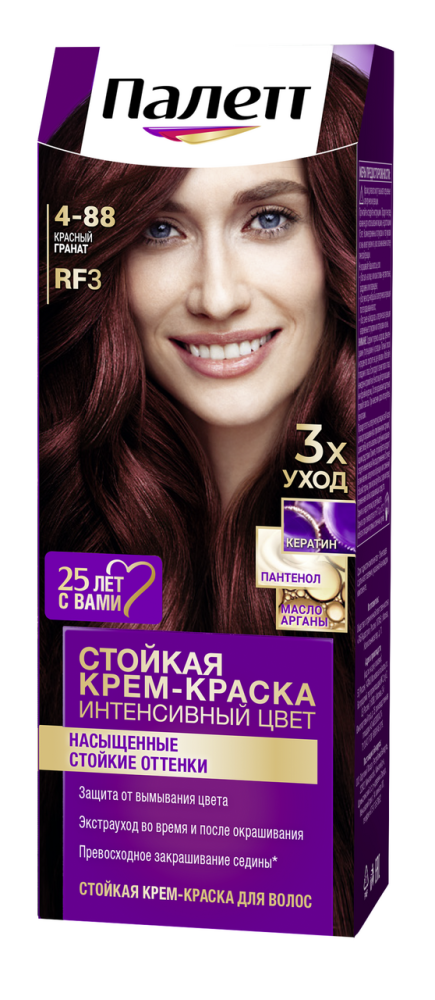 Крем-краска для волос Palette Интенсивный цвет RF3 Красный гранат 4-88, 110мл