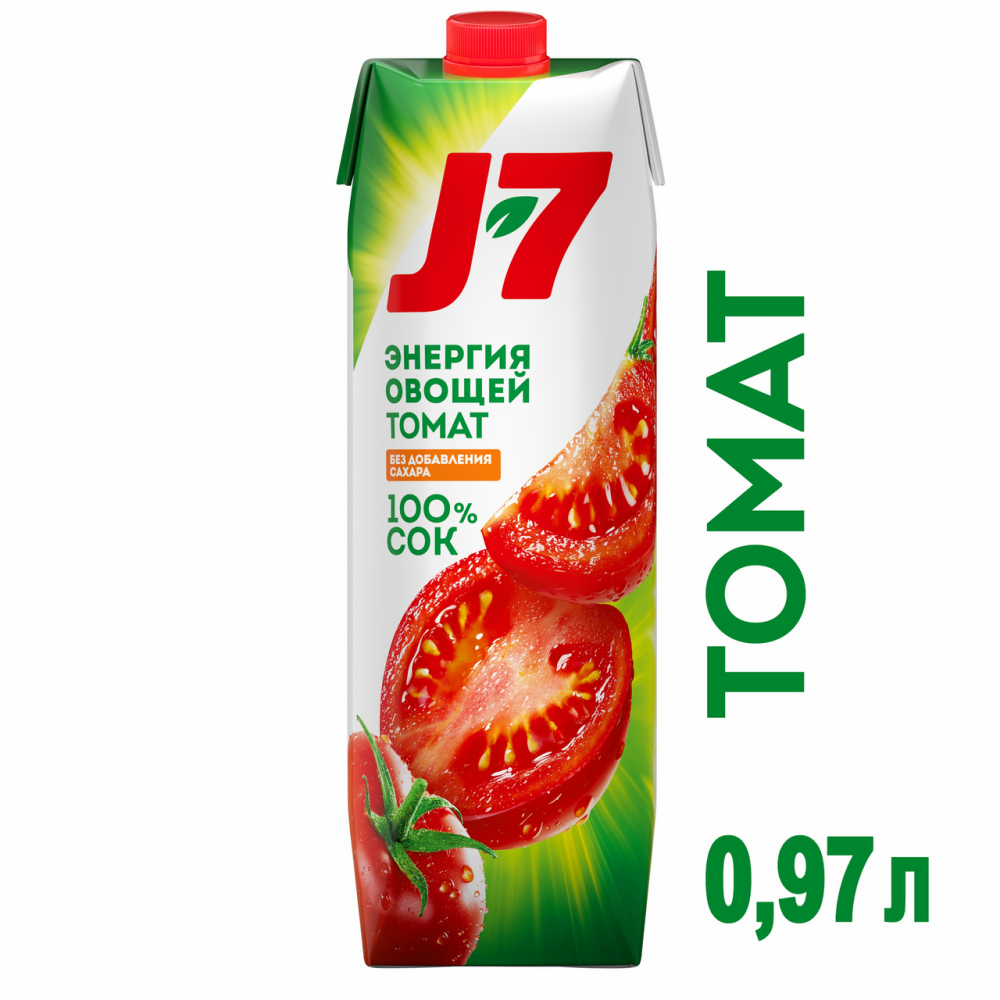 Сок J7 Томатный 100% с мякотью 0,97л