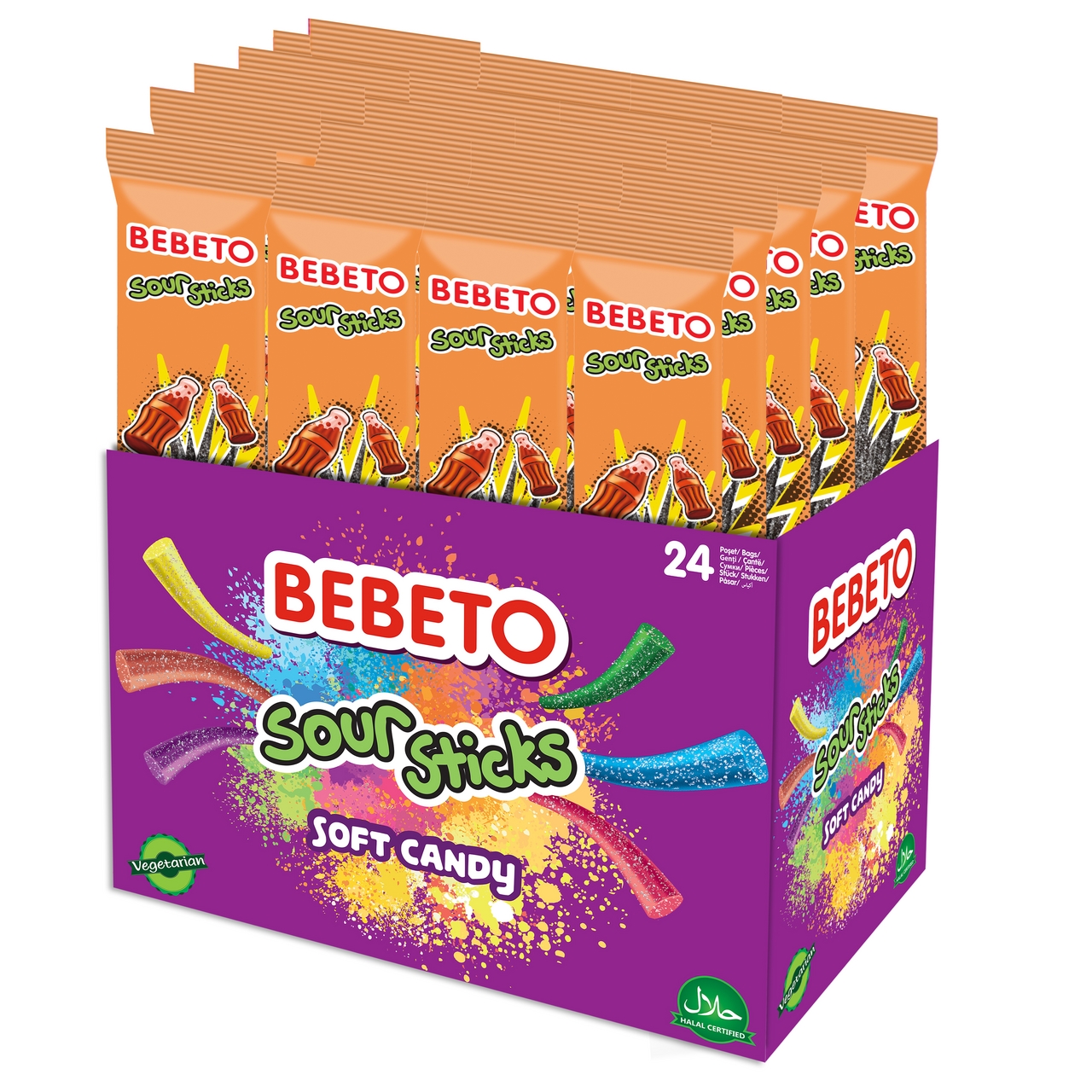 Мармелад жевательный Bebeto Sour Sticks Кола, 30г