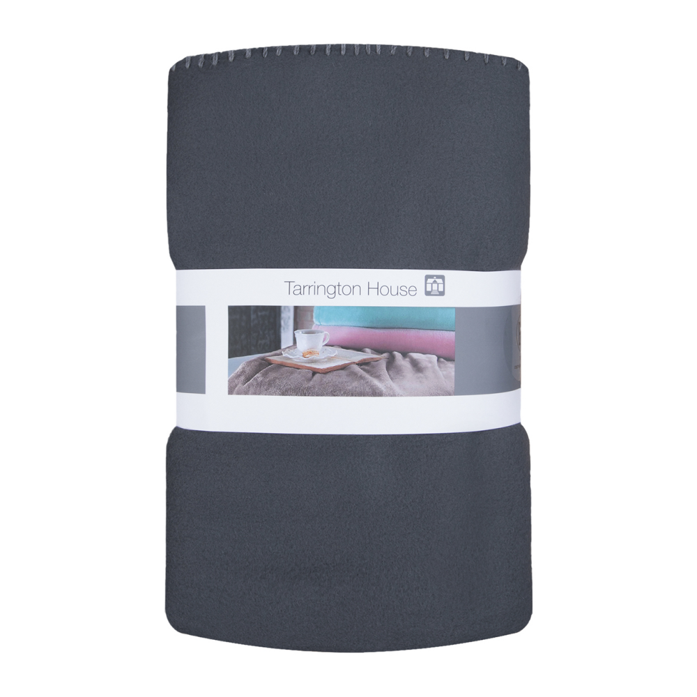 Tarrington House Плед флисовый темно-серый, 130 х 170см