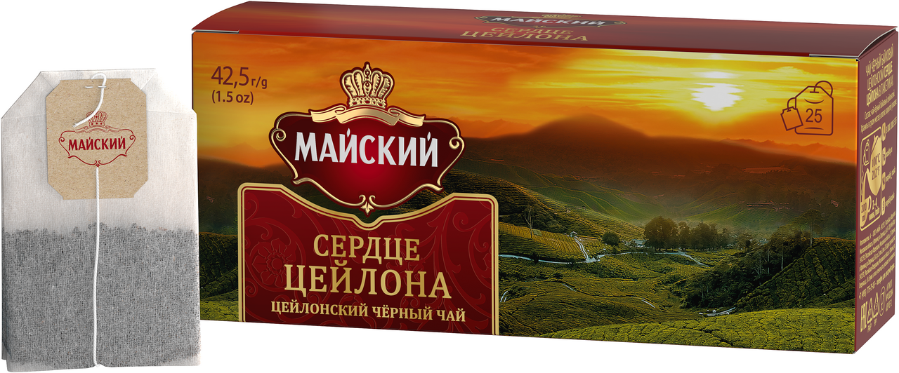 Чай Майский черный сердце цейлона (1.7г x 25шт), 43г