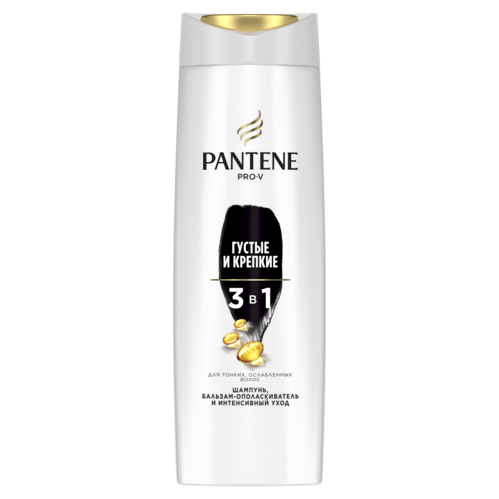 Шампунь Pantene 3в1 \"Густые и крепкие\", 360мл
