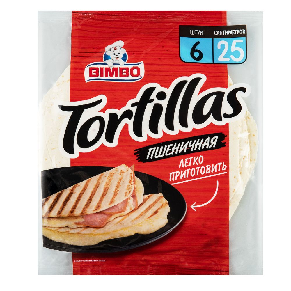 Лепешка Bimbo из пшеничной муки тортилья 10Д, 390г