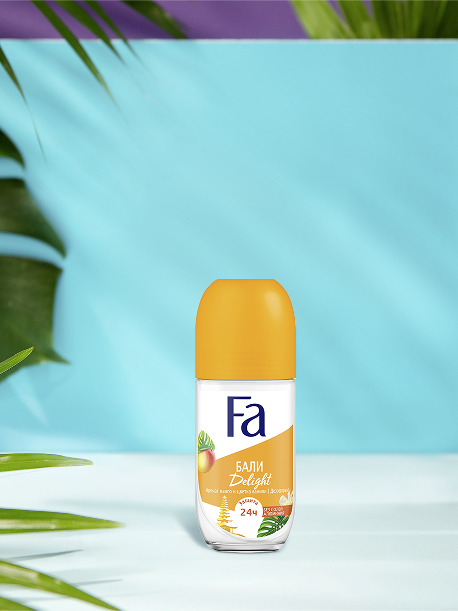 Дезодорант Fa Ритмы острова Бали Delight аромат манго и цветка ванили роликовый 50 мл