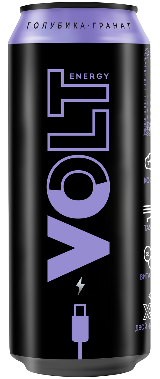 Напиток энергетический Volt Energy голубика-гранат, 450мл