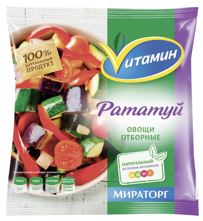 Смесь овощная Vитамин Рататуй замороженная 400 г