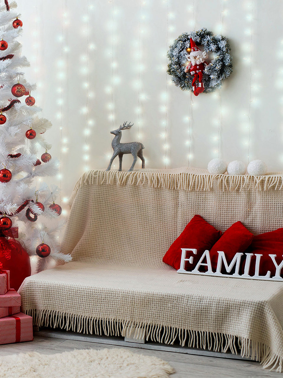 Электрогирлянда занавес Glos 280Led холодный белый, 3.2 х 2м