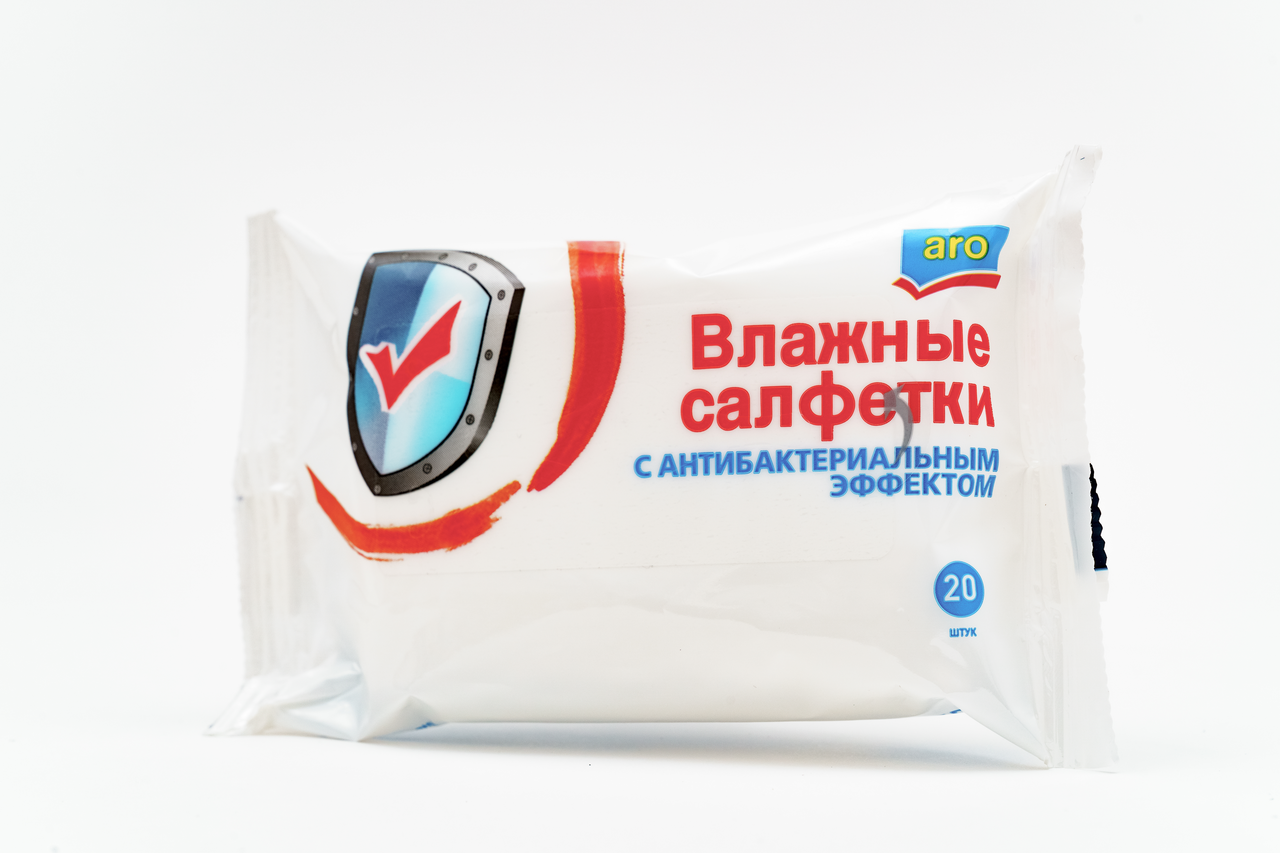 Салфетки ARO влажные антибактериальные, 20шт