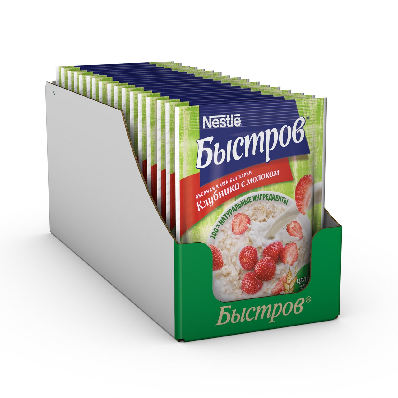 Каша овсяная Быстров клубника с молоком, 40г