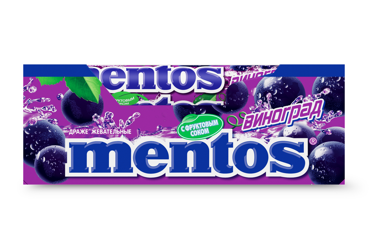 Драже жевательные Mentos виноград, 38г