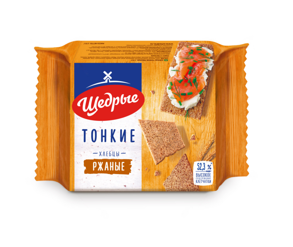 Хлебцы ржаные Щедрые тонкие 170 г