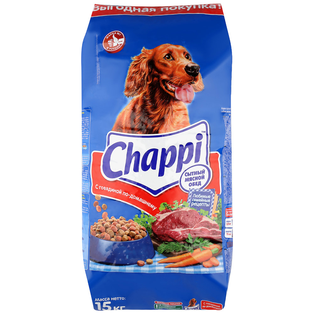 Корм сухой чаппи собакам купить. Сухой корм для собак Чаппи 15 кг. Чаппи корм для собак 15кг. Сухой корм Chappi для собак 15 кг. Чаппи корм для собак говядина по-домашнему.