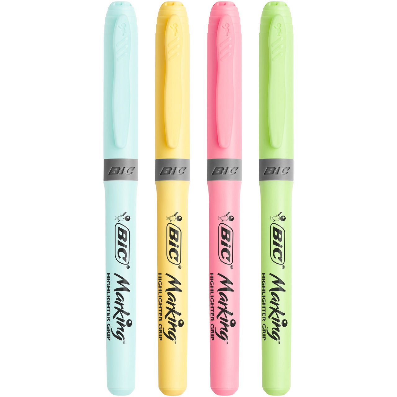 Текстовыделитель BIC Hughligher Grip pastel, 4шт
