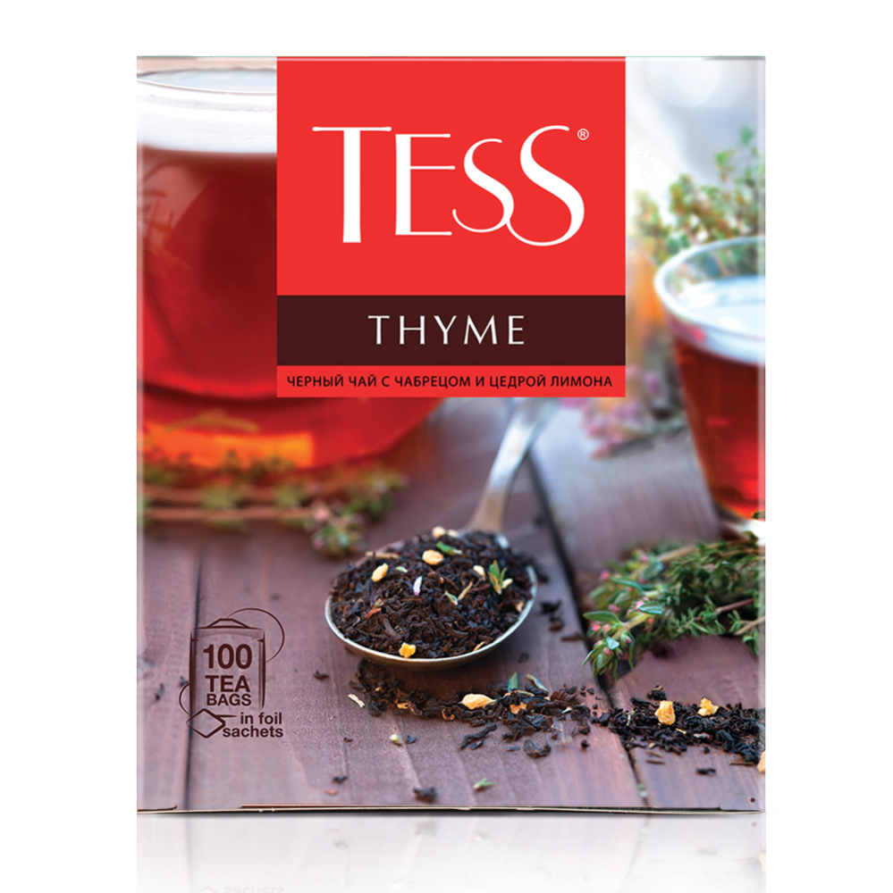 Чай Tess Thyme черный с чабрецом и цедрой лимона 1,5г*100п