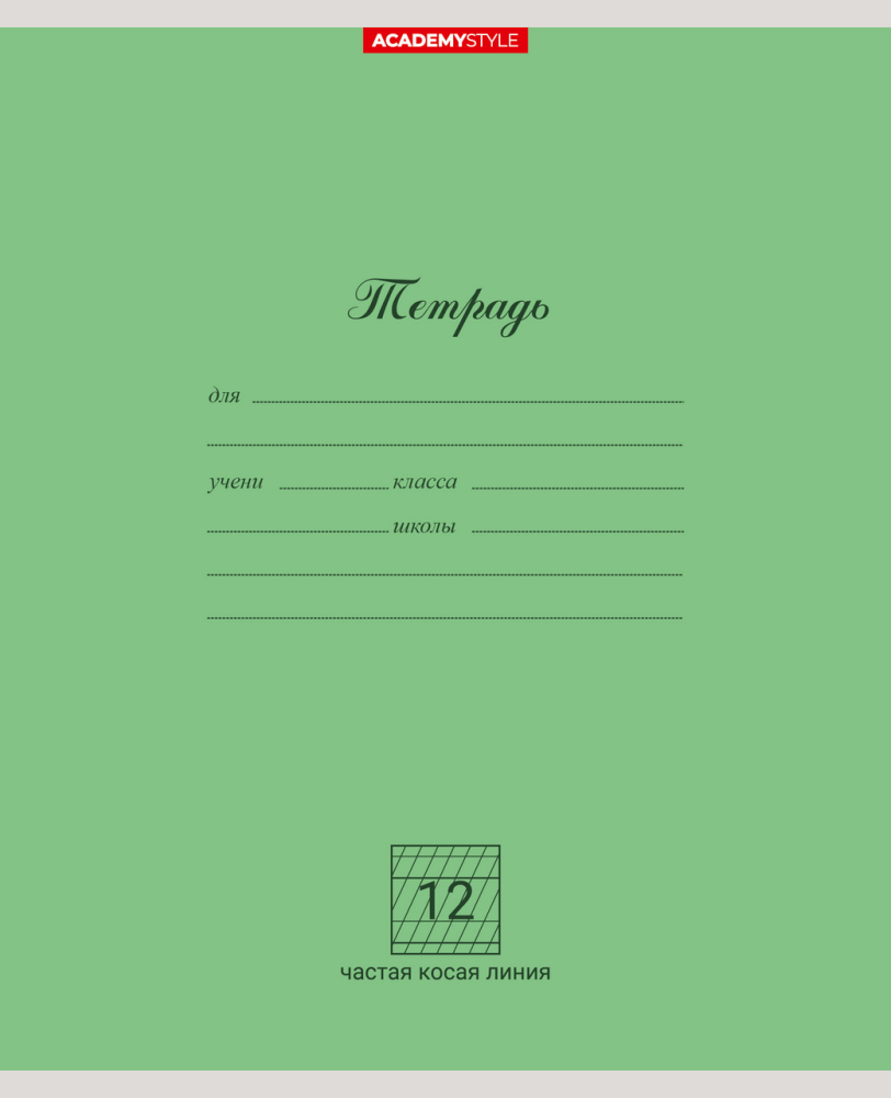 Тетрадь Academy Style частая косая линейка А5 12 листов, 10шт