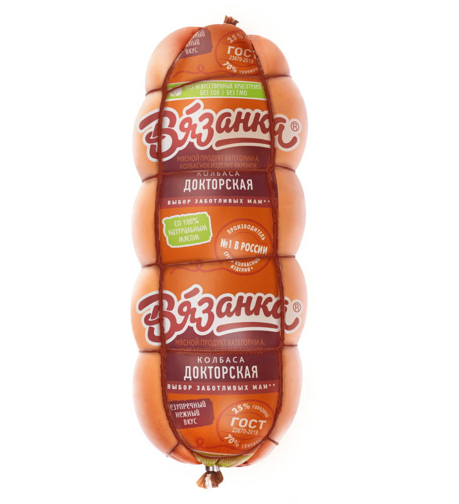 Колбаса Докторская Вязанка вареная ГОСТ, ~1.3кг