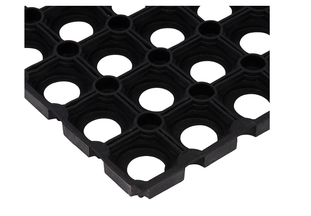 Коврик придверный резина решетка 16мм, 50 x 100см