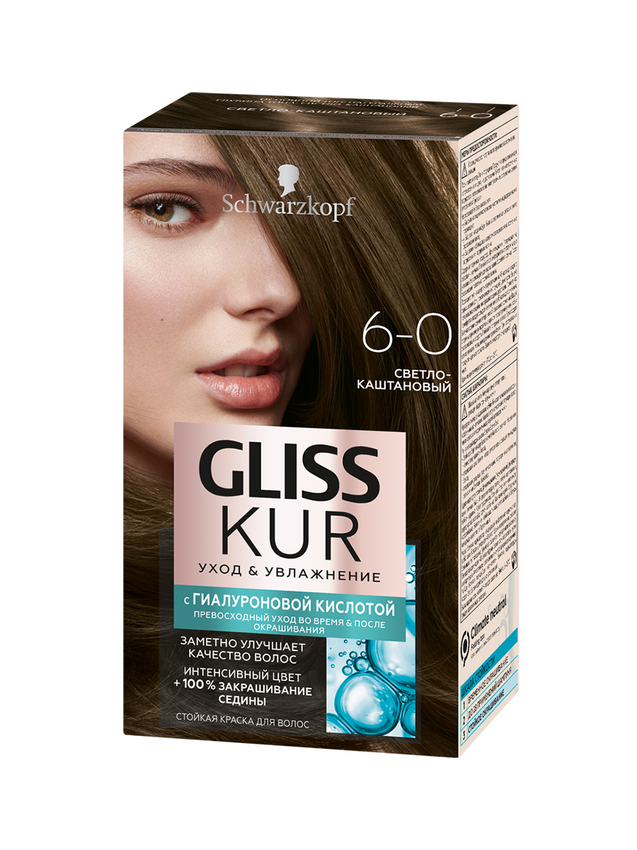 Краска для волос Gliss Kur светло-каштановый 6-0 150 мл