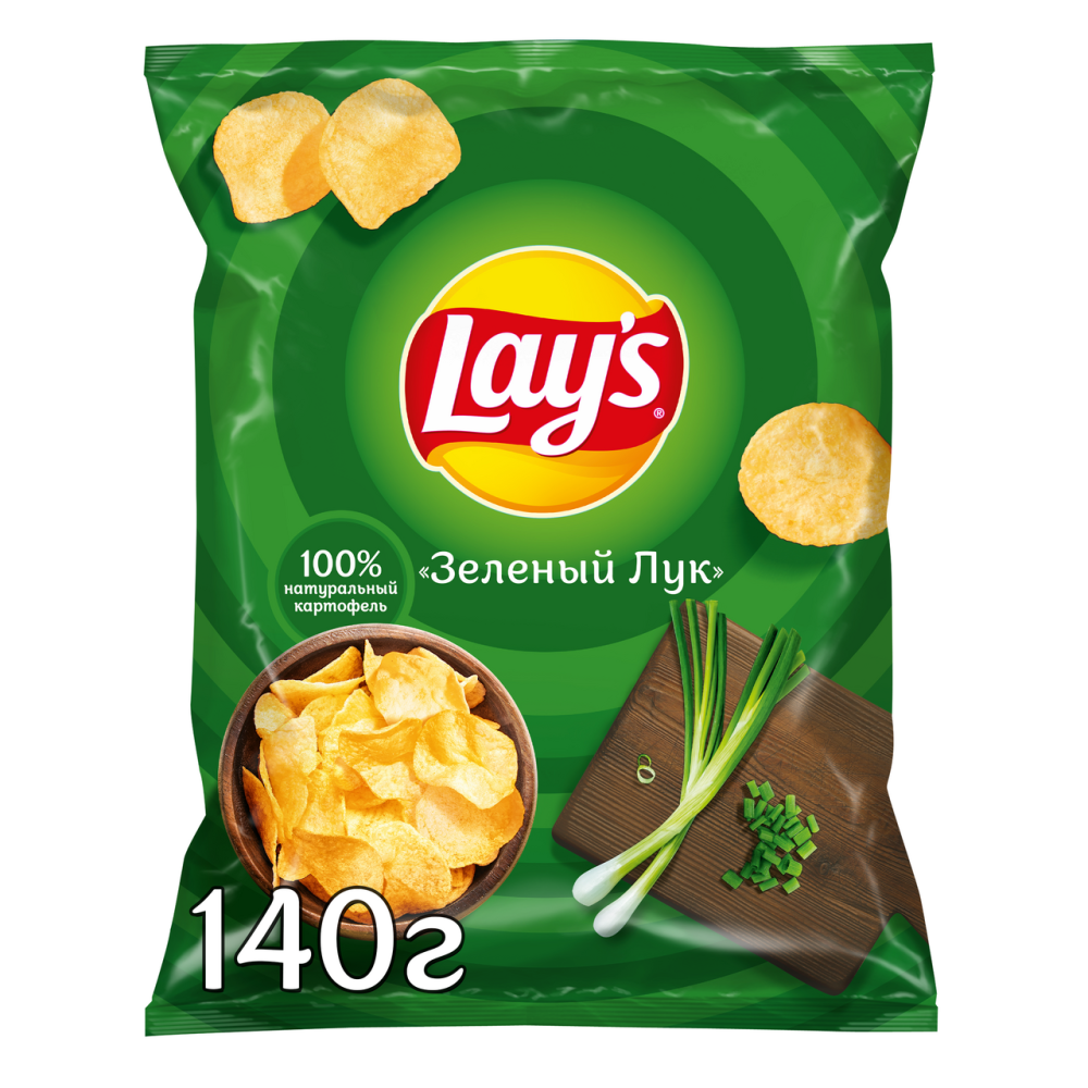 Чипсы Lay's зеленый лук, 140г