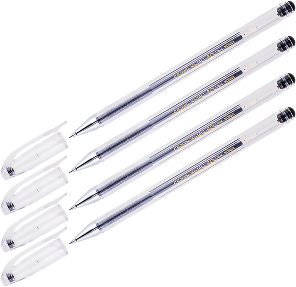 Ручка гелевая Crown Hi-Jell 4 шт