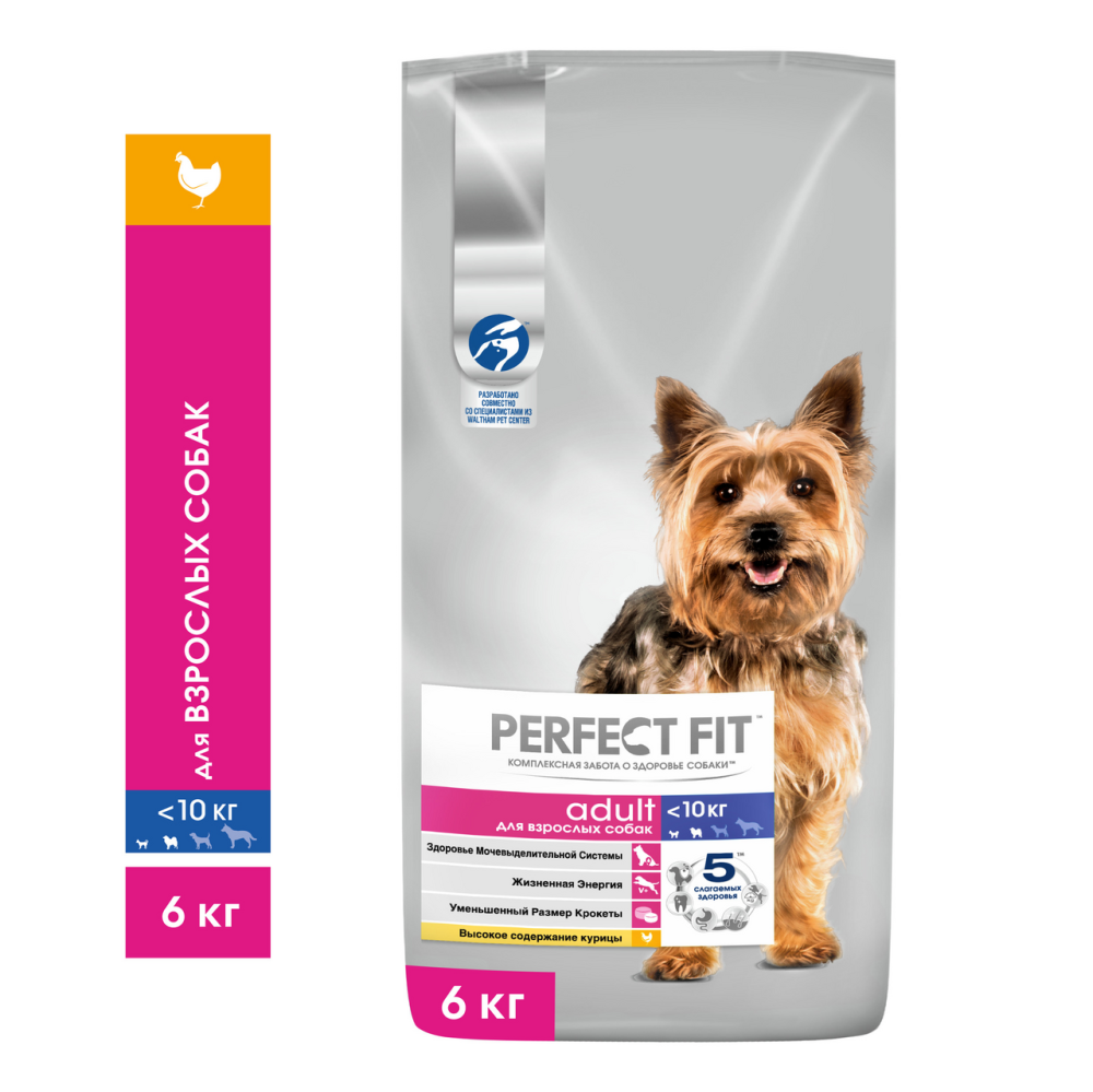 Корм сухой Perfect Fit с курицей для взрослых собак мелких и миниатюрных пород 6 кг