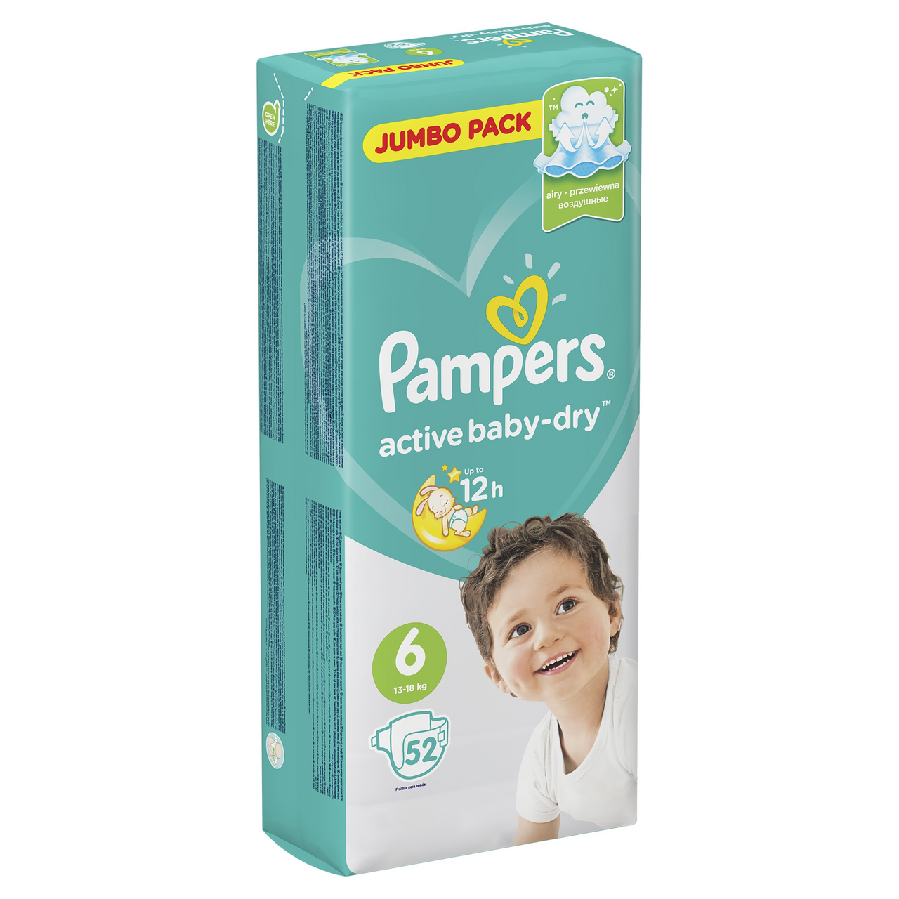 Подгузники Pampers Active Baby-Dry Extra Large 6 (13-18 кг, 52 штуки)