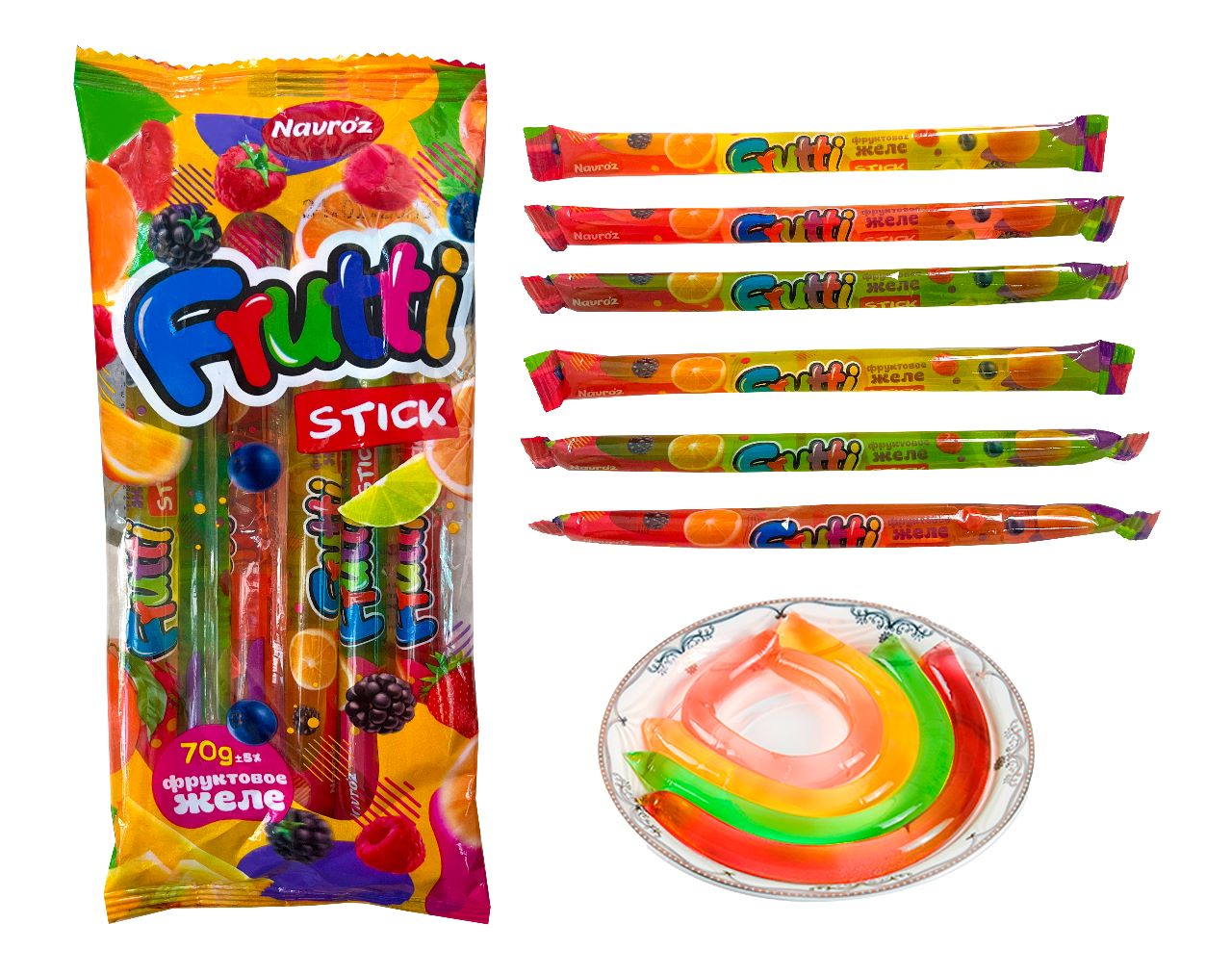 Фруктовое желе Navroz Frutti в стиках, 70г