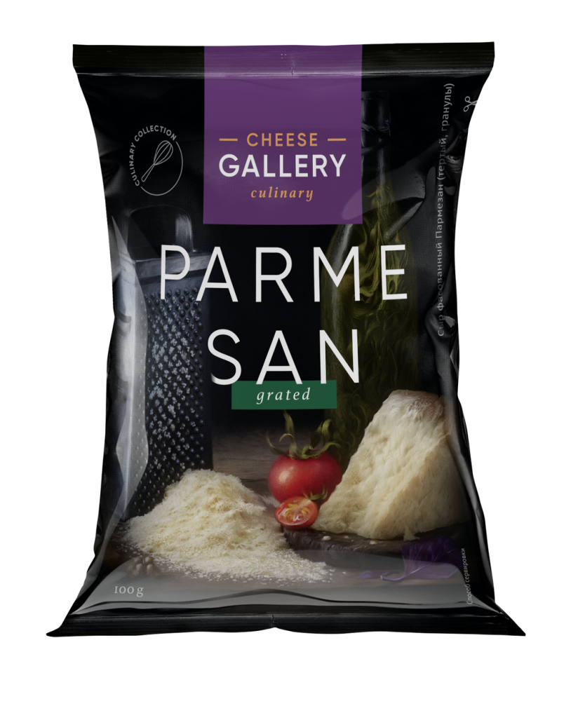 Сыр твердый Cheese Gallery Пармезан гранулы тертый 32% 100 г бзмж