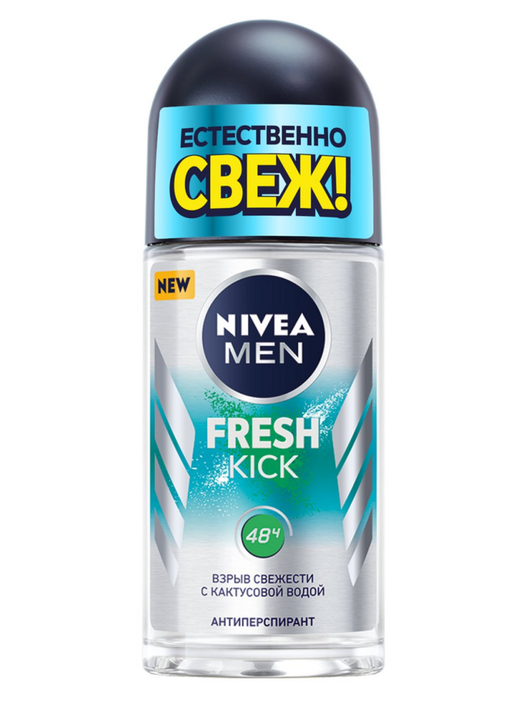 Антиперспирант для тела мужской роликовый Nivea Men Fresh kick с кактусовой водой 50 мл