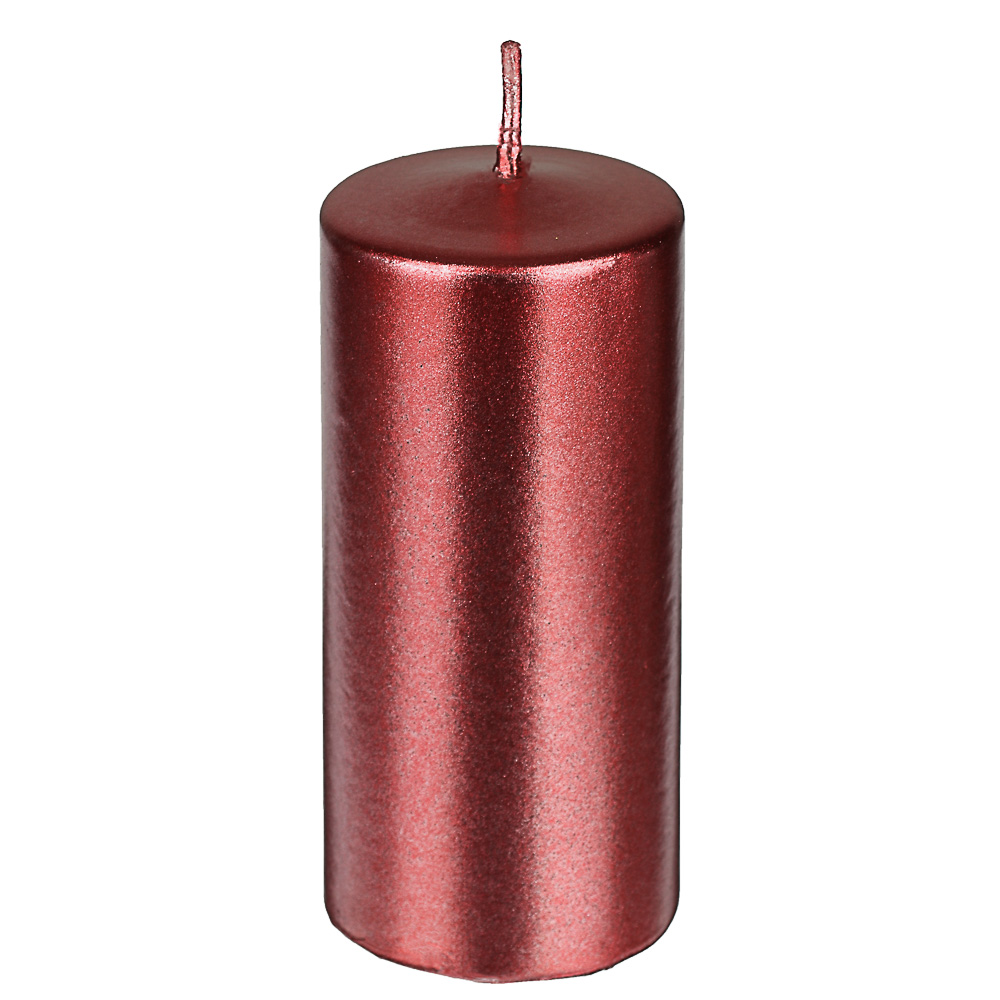 METRO PROFESSIONAL Свеча столбовая красная лакированная, 5.6 x 12см